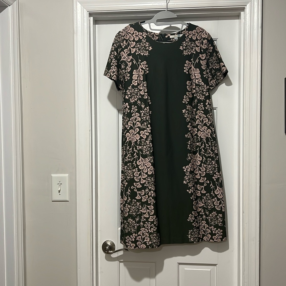 Boden size 10 LONG/TALL rose and olive midi dress